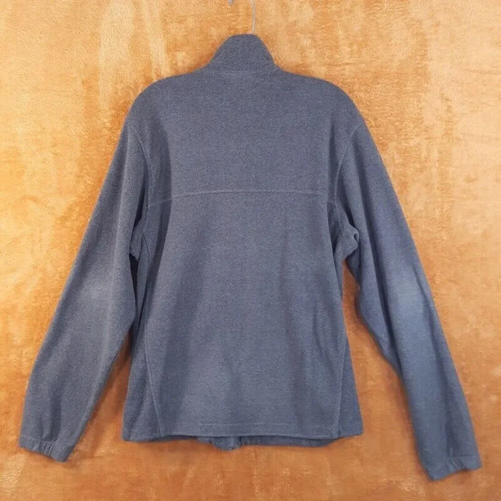 COLUMBIA Mens Jacket Small Gray Full Zip Fleece Pockets Casual